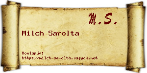 Milch Sarolta névjegykártya